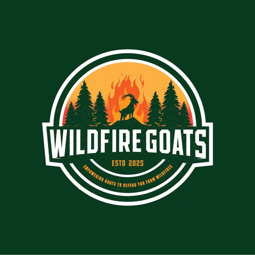 Design a logo for goats that help to prevent wildfires