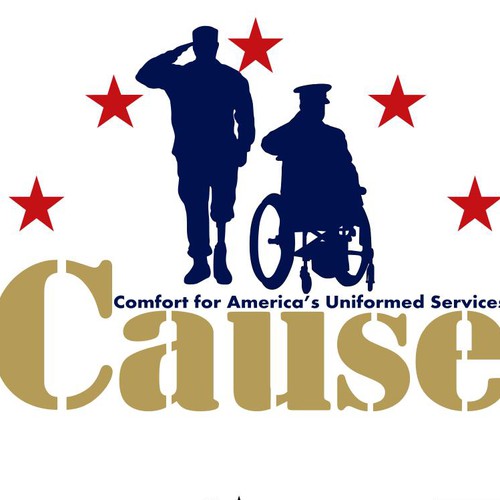 Create an eye-catching logo for a nonprofit that helps wounded warriors