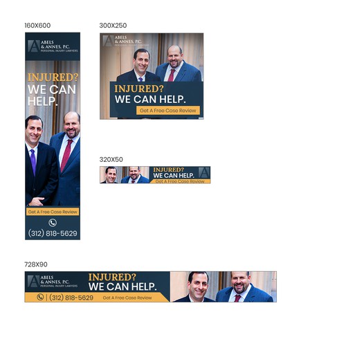 Banner ads for personal injury law firm
