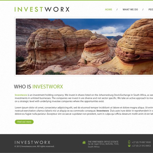 New website design wanted for Investworx