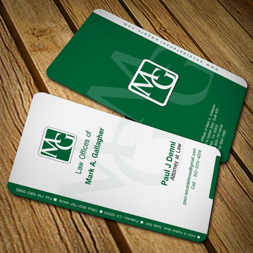 Business Cards for Law Offices of Mark A. Gallagher