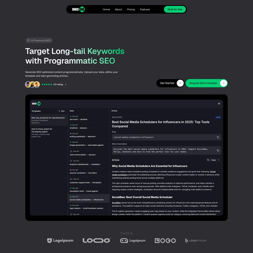 CSV Landing page