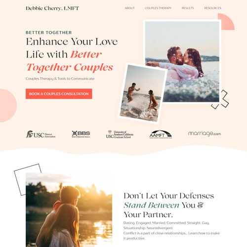 Creative web page for Debbie Cherry LMFT