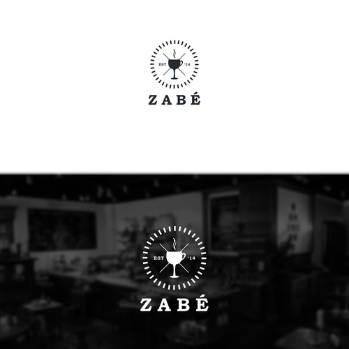 Hipster Coffee Shop Wine Bar Logo Design