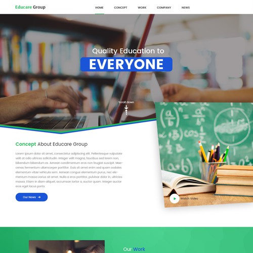 Landing Page for Educare Group