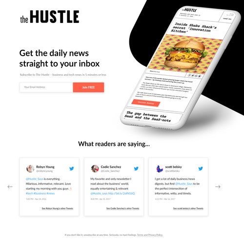 Web Design for business and tech news company