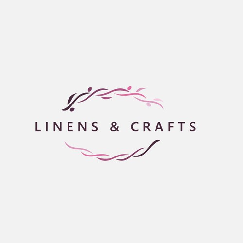 Modern and simple logo concept for wedding/event decorations online mainly made of linens