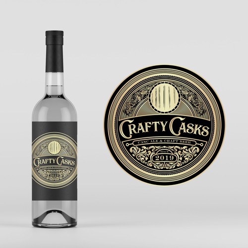 crafty casks logo for beer label
