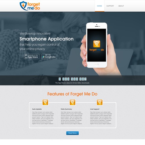 Create a web design for a revolutionary app company