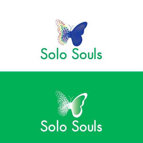 Create a beautiful logo for Solo Souls transforming loneliness to joy