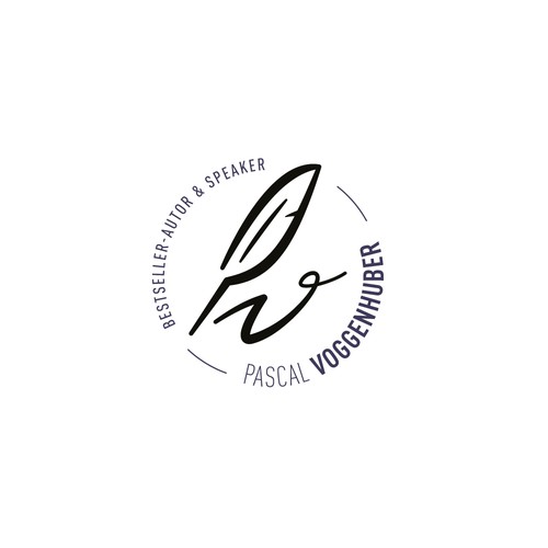 creative minimalist writer signature logo 