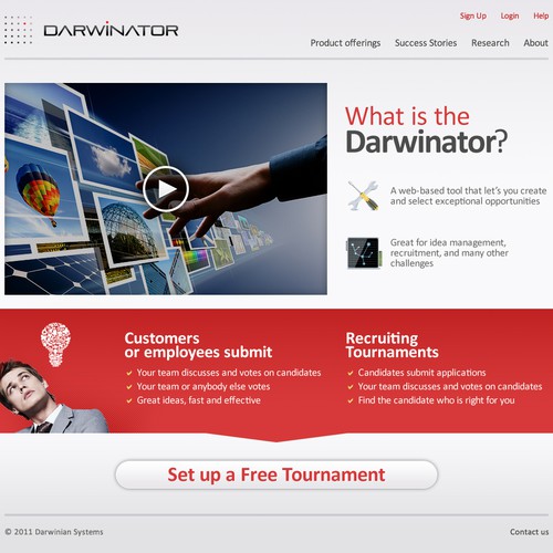 website design for Darwinator