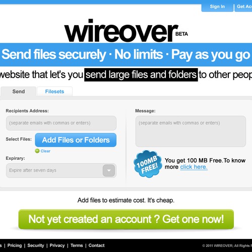 Web Page Design for Wireover