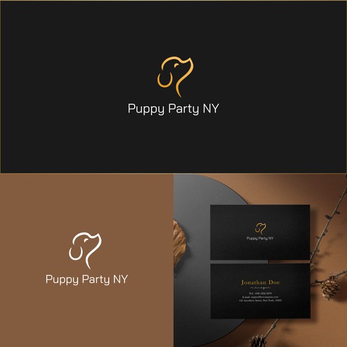 Puppy Party Minimal Logo