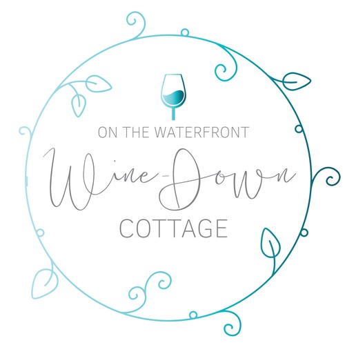 Wine Down Cottage Logo Design