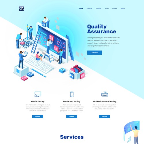 Custom landing page