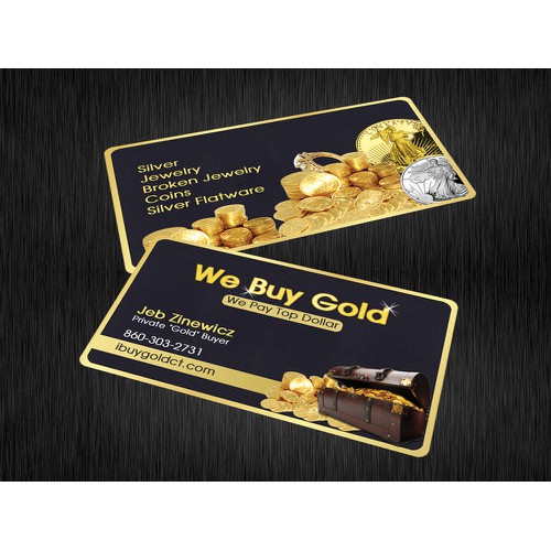 Business Card Design for Gold Buyer!