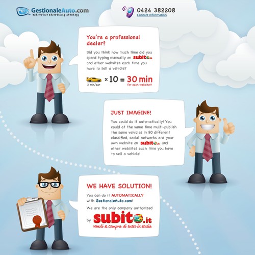GestionaleAuto.com landing page for banner campaign