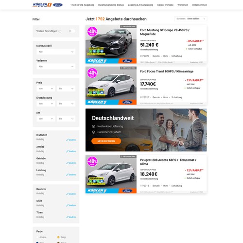 Redesign of Listing Page