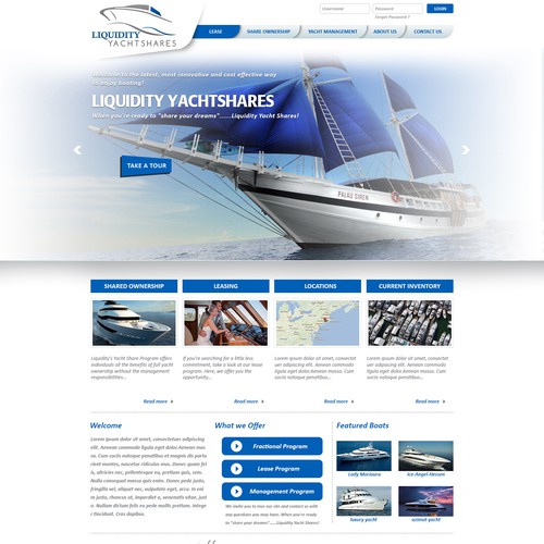 Create the next website design for Liquidity YachtShares