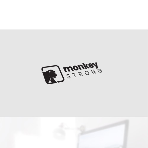 Logo for an e-commerce company "monkeystrong" that sells premium office accessories for people who work from home 🧑‍💻