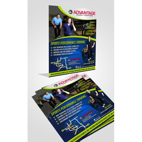 Be a creative and create a simple and savvy print ad for Advantage Strength.