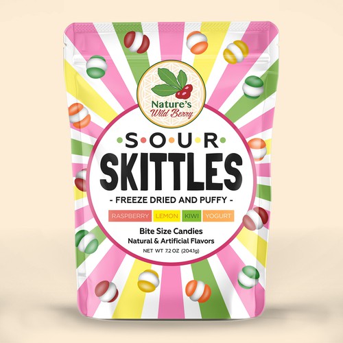 Modern, fun package design concept for sour candies