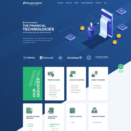 Fintech company needs to re-design website