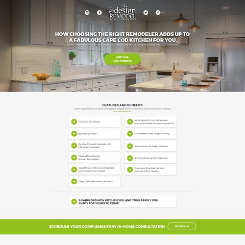 Landing Page for Remodel Company