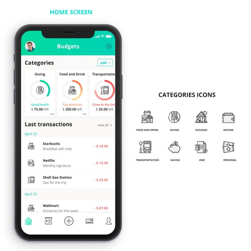 Finance app design