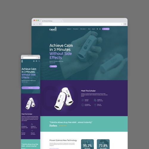 A high end page design for our new technological anti anxiety device