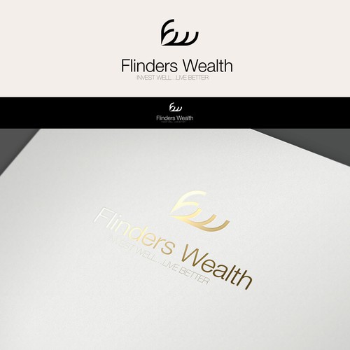 logo and business card for Flinders Wealth