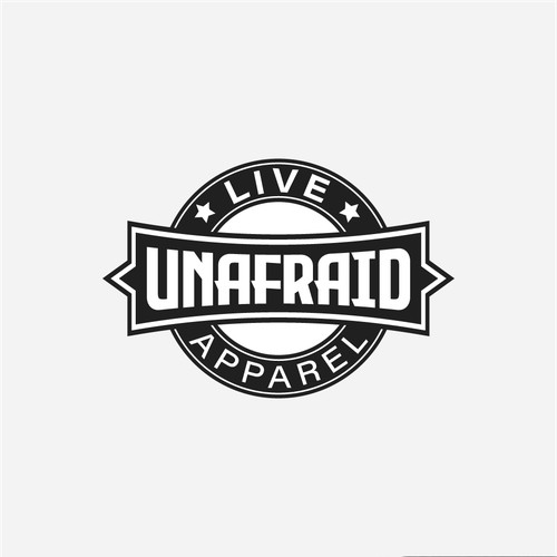 Bold emblem logo for clothing brand