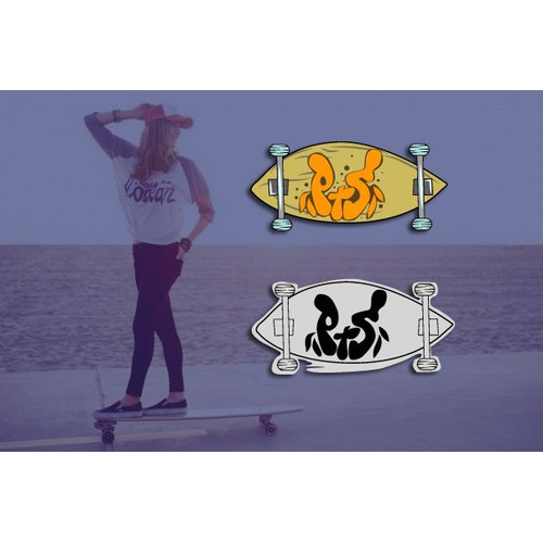Create a logo for a handcrafted hardwood skateboard company in SoCal