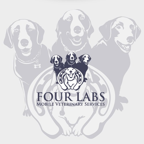 Logo design for the Mobile Veterinary Services "Four Labs"