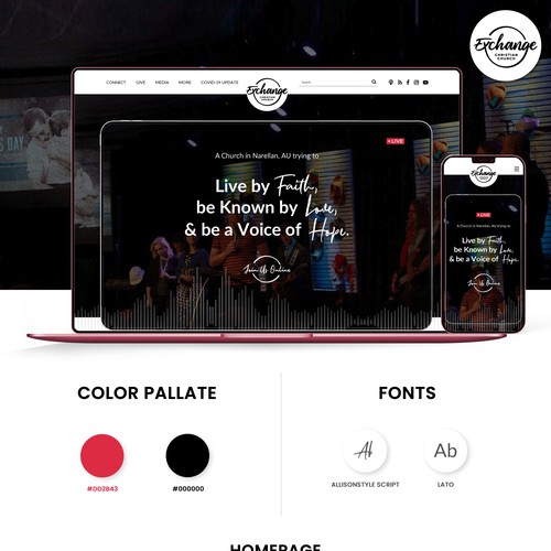 new website for exchange christian church