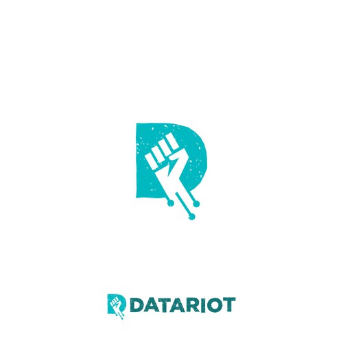 Negative space logo for Data Riot