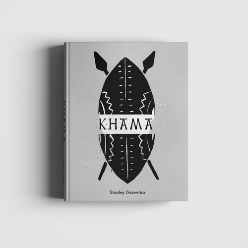 a simple and symbolic book cover about African warrior