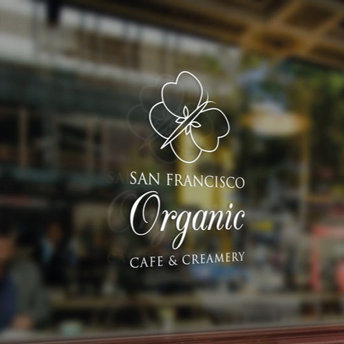 Organic Cafe and Creamery Logo That Floats