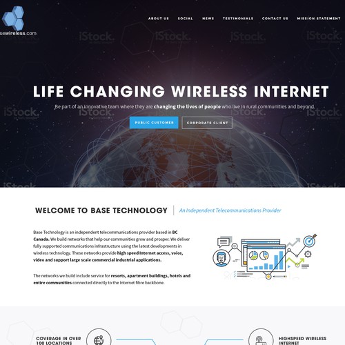 Home Page design for Base Wireless