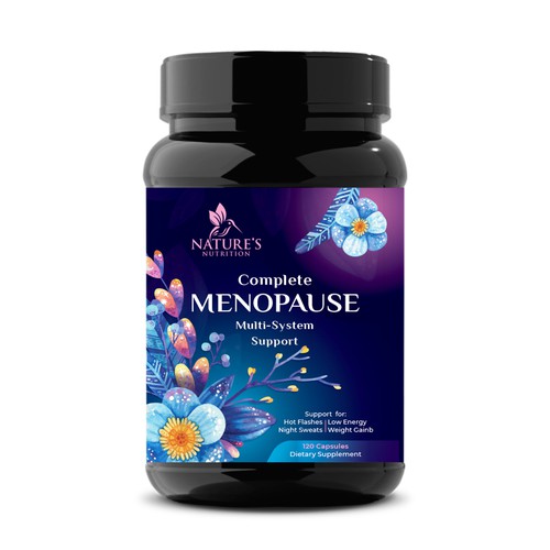 Women's Menopause Supplement label design for Nature's Nutrition dietary supplement.