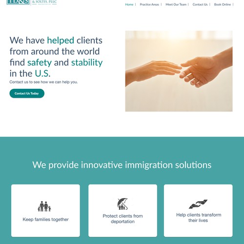 Landing page for immigration law firm