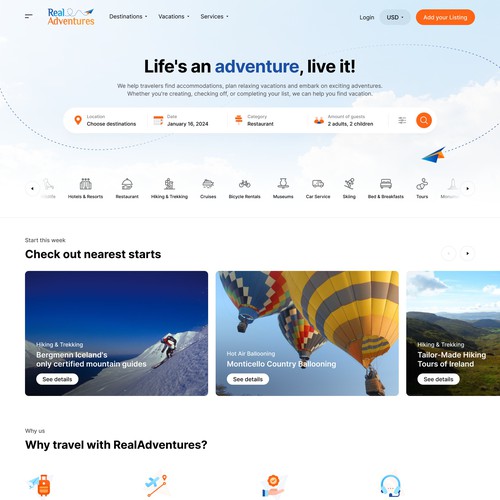 RealAdventures Website Redesign