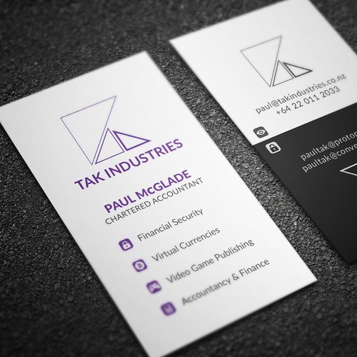 Conceptual Business Card Design for TAK INDUSTRIES