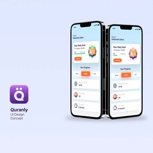 Clean UI Design for Quranly Apps