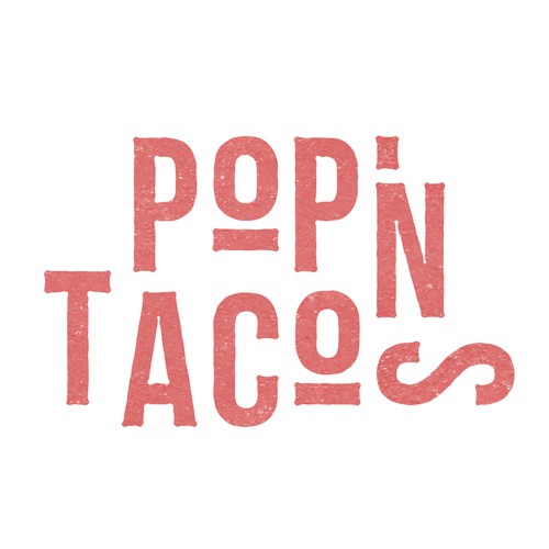 Rustic and native logo design concept for "Popin Tacos"