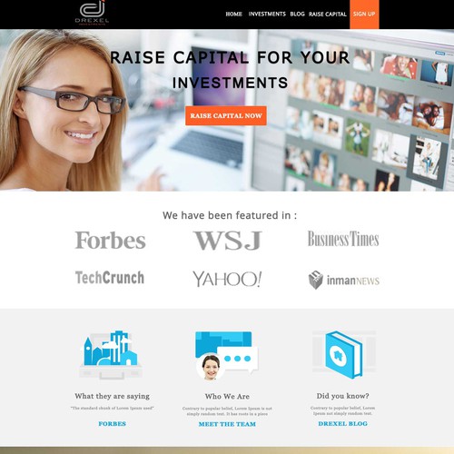 Investment Company Landing Page