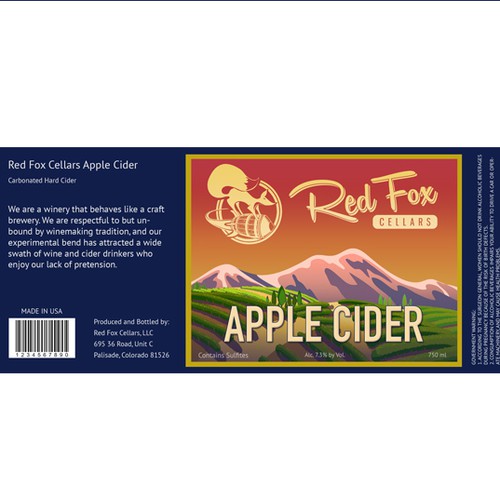 Create Unique Fruit Crate Inspired Cider/Fruit Wine Label for Craft Winery