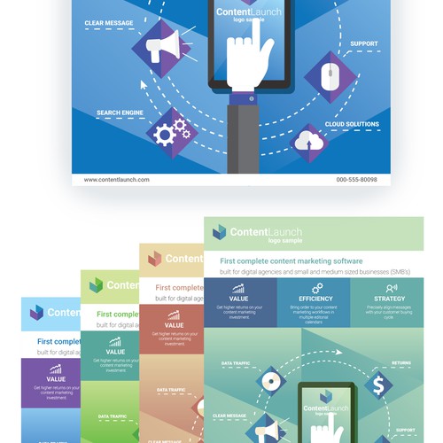 Flyer Design concept for a marketing software company.