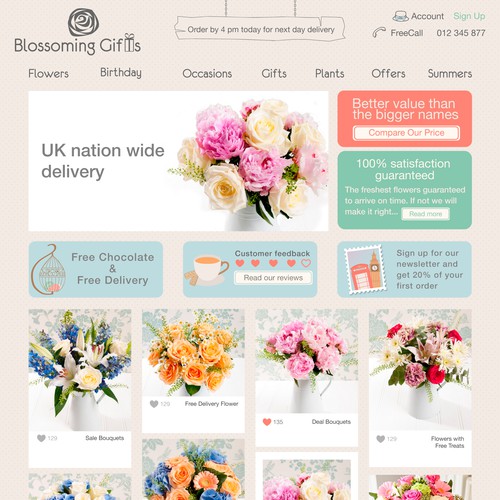 Online Brand Identity pack for a flower and gifting website